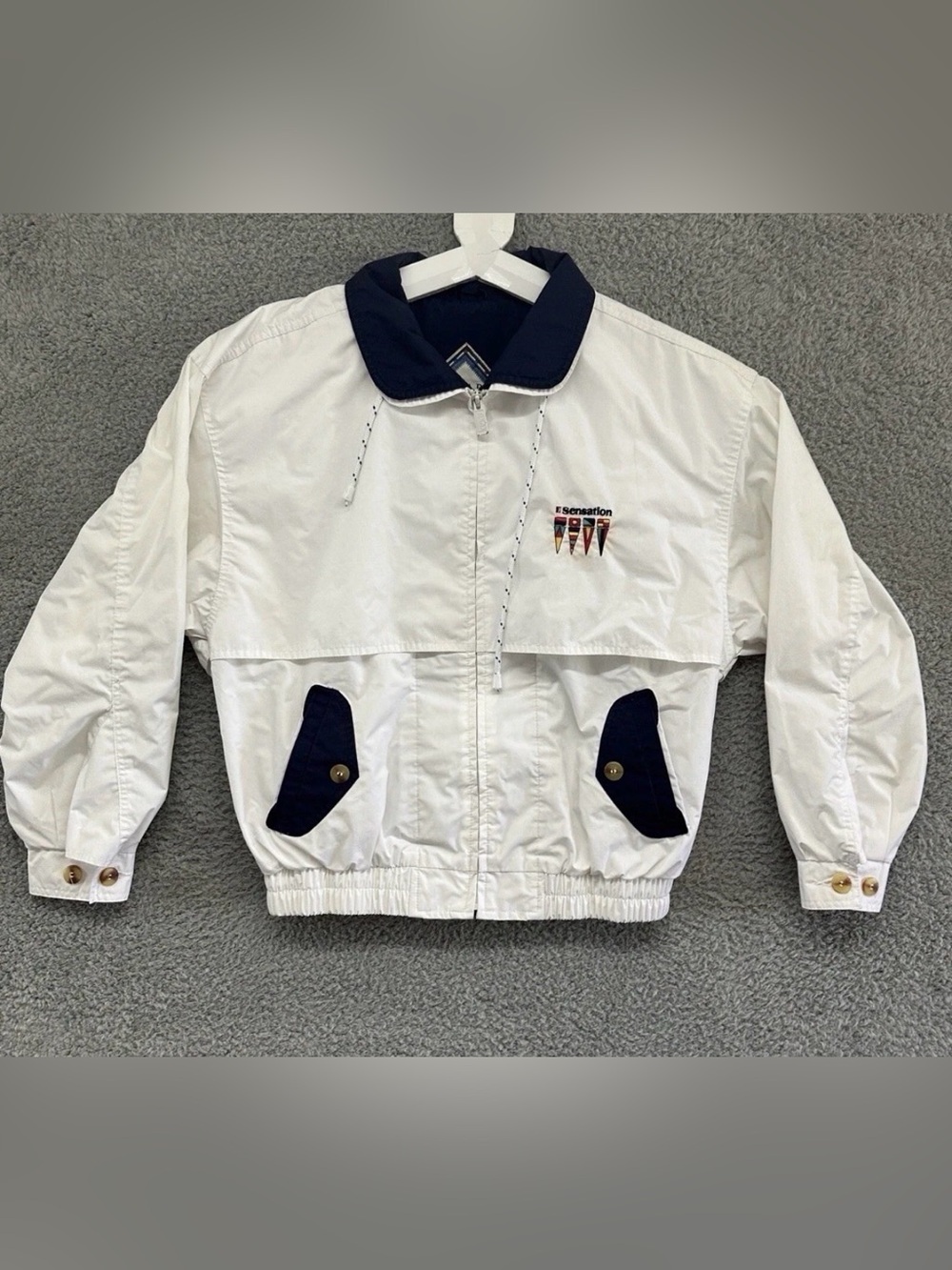 Vintage Queen Odyssey White Windbreaker 90’s Jacket Retro Nautical Bomber Unisex